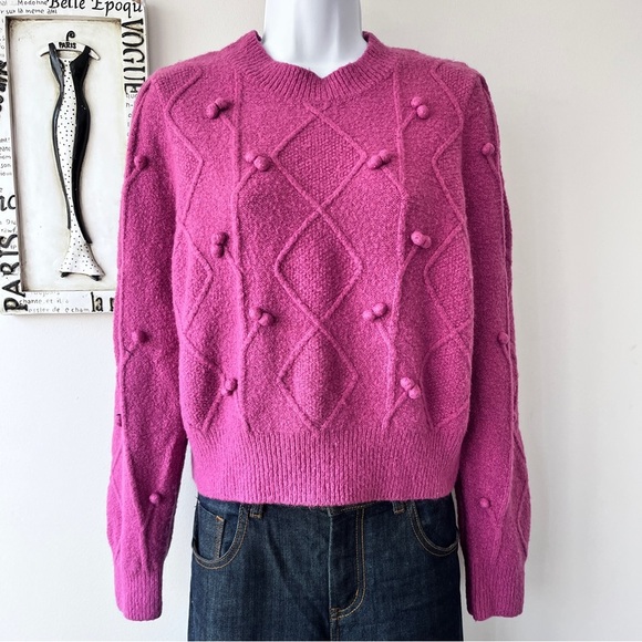 Elodie Purple Pullover Textured Sweater Size XL - Picture 1 of 9